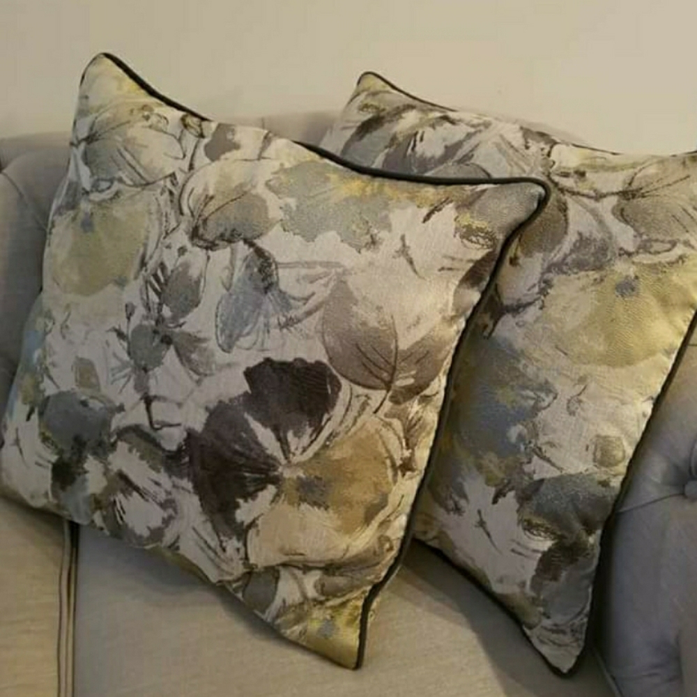 Green and yellow spring floral pillows